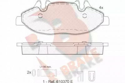 R BRAKE rb1675 -  Комплект тормозных колодок, дисковый тормоз